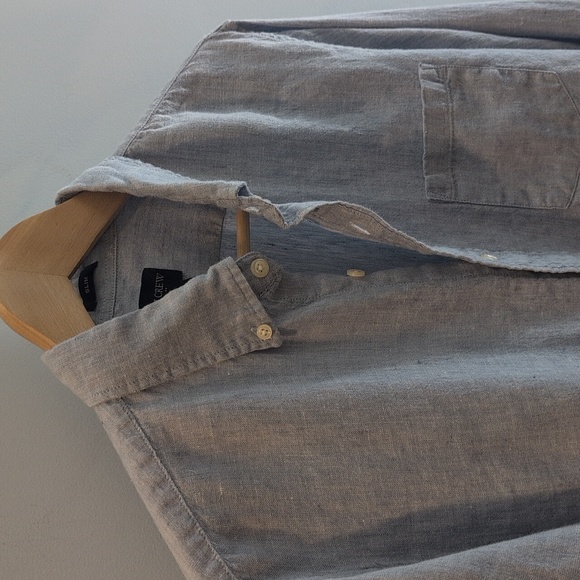 J. Crew Men's Medium Linen-Cotton Slim Fit Long Sleeve Shirt Style #AL179 - Picture 5 of 15